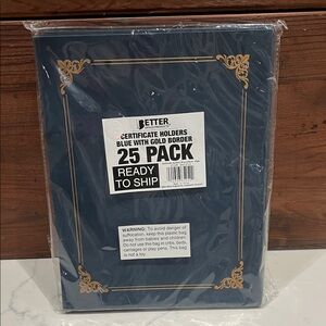 🔥‼️Blue Certificate Holders with Gold Border‼️🔥